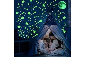 Ezigoo Glow in The Dark Wall Sticker, 482 Pcs Glow in The Dark Stars Ceiling Adhesive Luminous Decals, Diy Wall Stickers for Baby Toddler Children Grils Kids Bedroom Nursery Room Playroom 482pcs