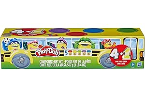 Play-Doh Hasbro, Torna a Scuola, Giochi per Bambini da 2 Anni in su, Confezione da 5 vasetti da 112 g di Pasta modellabile atossica, Giocattolo per Le attività artistiche e manuali