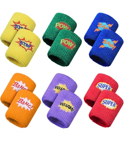 HANERDUN Zweetband, polsband, voor heren en dames, absorberende zweetbanden, arm voor sport, hardlopen, fietsen, joggen, voetbal, tennis, 2 zwart/2 blauw/2 wit, 6 stuks - UK