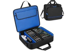 PGmoon Sac de Transport pour Mixeur Audio Compatible avec Mackie ProFX12v3/ProFX10v3, Noir, Sac de DJ Mixeur avec Rembourrage Épais pour Équipement et Accessoire