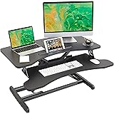 Lubvlook Height Adjustable Stand up Desk Converter – 83cm (32.6Inch) Desk Riser with Keyboard Tray, Sit Stand Desk Ergonomic