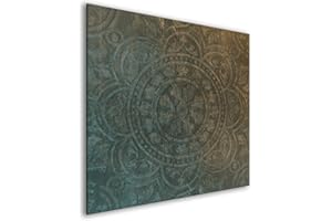 murando - Crédence Verre Cuisine 60x60 cm - Plaque Anti-Projection - Couvercle Anti-éclaboussures crédence - Revêtement Carreaux - Plaque en Verre trempé - Ornement Mandala Orient f-C-0433-aq-a