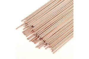 HEEKCAA Tig Welding Rods Mild Steel, 100Pcs Copper Welding Rod, 1.6mm Mild Carbon Steel Tig Welding Equipment, Tig Filler Accessorie (Coppering)