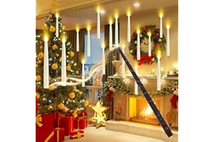 Macchiatto Candele Galleggianti LED, 20 Pezzi con Telecomando a Bacchetta Magica, Luce Tremolante Sicura senza Fiamma, Candele Elettriche Decorative per Candele Albero di Natale