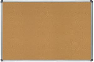 Rocada | Tablero de Corcho Natural con Marco de Aluminio | Tablón de Anuncios | Pizarra de Corcho de 90 x 60 cm