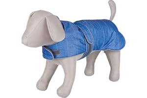Trixie Abrigo Perro Ropa Mascotas - Chaqueta Capa Chaleco Perro Grande Pequeño Mediano Perros Accesorios Belfort Talla M 45cm Azul