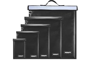 HODUFY 5 Pcs Faraday Bags for Laptops & Phones& Radio & Car Keys, Extra Large Faraday Bags with Handle Fireproof & Waterproof Faraday Pouch, Faraday Cage for Anti-Theft Anti-Tracking, RFID Signal Blocker Bag
