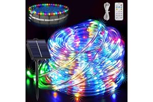 DAZZTIME Guirnaldas Luces Exterior Solar,Cadena de Luces Led 20m,Guirnalda Solar Exterior,Cadena Decorativa,Impermeable Tubo Iluminación,para Jardín,Navidad,Trampolín,Piscina