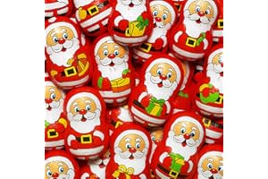 OFFER SHOP 24 Mini Santa Chocolates – Festive Foil Wrapped Milk Chocolate – Christmas Party Treats, Stocking Fillers & Gift Bag Favourites