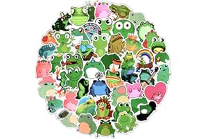 ‎EBANKU EBANKU 100 Stück Frog Aufkleber,Graffiti Vinyl Laptop Wasserflasche Aufkleber für Skateboard Gepäck Motorrad Fahrrad Snowboard Wasserdicht Aufkleber