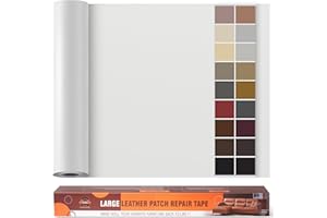 OAZ Extra Grande Patch per Riparazione in Pelle, 60 x 300 cm Kit di Riparazione in Pelle, Grandi Toppe Autoadesive in Pelle per Mobili, Sedili Auto, Divani, Sedili Dello Stivale Liscio Bianco