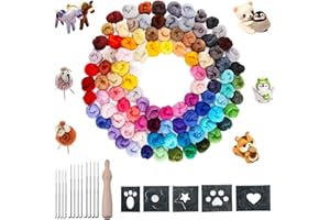 Kit Allazone de feutrage à l'aiguille, 115 pièces, 100 couleurs de laine à filer à la main avec outils en feutre de laine