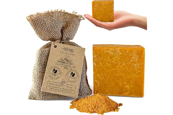 Dr.Ancient Barre de savon au soufre bio naturel végétalien traditionnel fait à la main antique - Savon naturel pur !