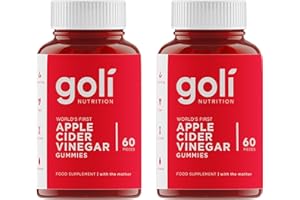 Goli Nutrition Apple Cider Vinegar Gummy Vitamins 60 Count - 2 Pack - World's First Multi Vitamin Organic Vegan Gluten Free Non GMO with "The Mother" Vitamin B9 B12 Beetroot Pomegranate - 2 Pack -