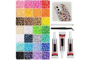30000Pcs 3mm Resin Jelly Rhinestones Kit for Bedazzling, Colorful DIY Bulk Resin Gems Set with 3 Glues, Pickup Pen & Tweezers for Nail Art Tumblers Shoes & Clothing DIY Craft (28 Colors)