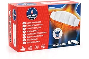 ‎THE HEAT COMPANY THE HEAT COMPANY Schulterwärmer - 8 Stück - Wärmepflaster Rücken - EXTRA WARM - klebend - Nackenwärmer - 8 Stunden wohlige Wärme - sofort einsatzbereit - luftaktiviert - rein natürlich