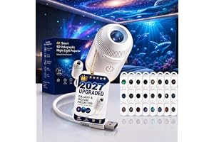HD galaxprojektor nattlampa havsprojektor, 2027 uppgraderad 5D holografiska nattljusprojektorer, beröringskontroll, 360° rote