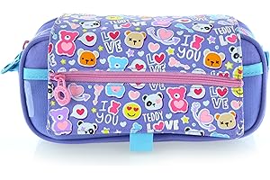 office box Estuche Triple Design - Ref.58301TD - Portatodo de Amplios Apartados Interiores con Cierre de Cremallera Individual - by Colorline (Teddy)