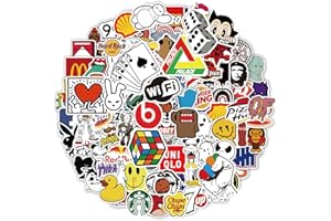 NEULEBEN Adesivi alla moda, 100 pezzi, adesivi per computer portatile, impermeabili, fantastici adesivi per valigia, bottiglie, skateboard, auto, bicicletta, chitarra, graffiti
