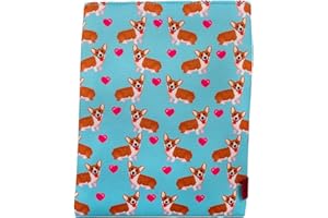 LPARKIN Custodia per libri con motivo a cani corgi, taglia M, regalo per adolescenti, Tessuto, Medium
