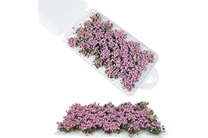Woohome 32 Pz Ciuffo di Erba Statica Rosa Erba Statica Ciuffo, Albero Modello Erba Sacchetto Lichene Verde per La Ferrovia Del Paesaggio Del Treno