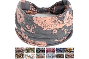 XYUXWLG Headbands For Women's Hair, Boho Headband Elastic Soft Flower Wide Headbands for Women Yoga Sport Hairbands, Hair Accessories for Everyday Sport Fitness (Colour 11)