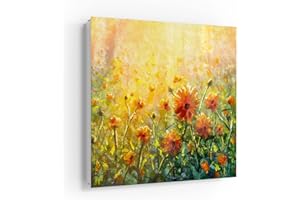 DEQORI Cassetta portachiavi bianco, 30 x 30 cm, motivo prato floreale in stile monet, in vetro e metallo, con 50 ganci + 2 magneti, design moderno scatola magnetica e scrivibile