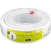 goobay 49761 Coaxial Satellite Cable 120 dB Shielded CCS 20 m White