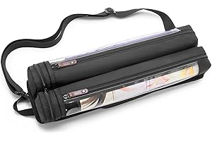 Rexmica Playmat Tube Case for 2 PCS W35.6 x L61 cm Mat, Play Game Mat Storage Holder Container with Support Pane, Dice Holder and Shoulder Strap for TCG MTG Playmat