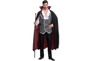Spooktacular Creations Renaissance Medieval Scary Vampire Deluxe Halloween Costume for Men Role-Playing Sins Cosplay