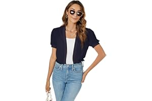 Famrrifuu Donna Coprispalle Chiffon Cardigan Corto Leggero Estivo Manica Corta Giacca Elegante Bolero