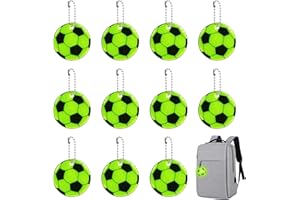 ISIYINER 12 Piezas Colgante Reflectante, Colgantes de Llavero de Fútbol Reflectante Seguridad Nocturna PVC Reflectantes Colgantes para Bolsa Mochila Ciclismo Caminar