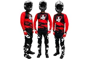 JLP RACING Tenue Enfant Pantalon Maillot Gants Moto Cross Quad Enduro VTT BMX MTB Enfant Snatch Rouge XL