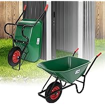 Carriola In Plastica Verde 100L Con Ruota Pneumatica 4.00-8 - Telaio Acciaio 32mm, Ideale Per Giardinaggio - Foto 9