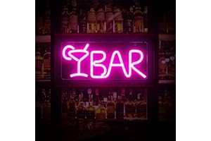 MEDE Neon Bar Sign Pink with Dimmer Switch,Eye-Catching Bar Light Up Signs Powered by USB,Led Bar Neon Sign Decor for Home Bar Pub Club Wall Decor (16 x 7)