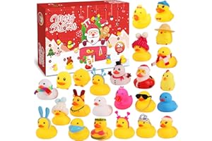WLEOZYS Christmas Countdown Advent Calendar with 24 Rubber Ducky Bath Toy. New 24 Day Advent Calendar 2025 for Boys, Girls and Toddlers, Creative Christmas Gifts for Party Favors, Birthday Gift. (Ducky)