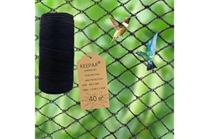 KEEPAA Rete Anti Piccioni Uccelli - Rete per Uccelli da Giardino Maglia 15mm Indicato per Proteggere Giardini Stagni Frutteti Orti nero (4 * 10M-15MM)