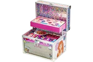 Disney Princess - Townley Girl Train Case Cosmetic Makeup Set Includes Lip Gloss, Ombre à paupières, Brosse, Vernis ! À partir de 3 Ans, Parfait pour fêtes, soirées Pyjama et soirées Maquillage.