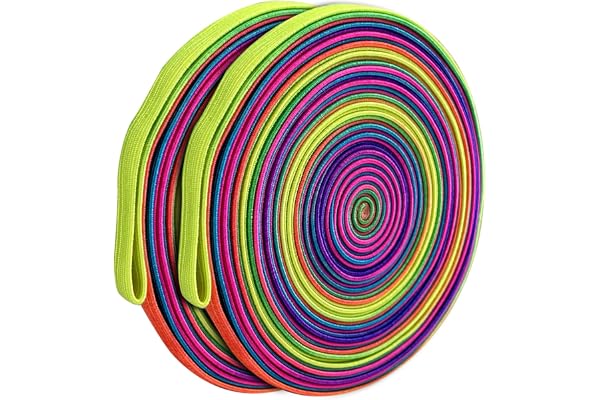 LUMITERRA Färgat Breddat Hopprepset, 6m Gummihopprep, Trädgårdsspel, Hopprepset för Barn, Gummispel för Inomhus Och Utomhusbruk för Flickor Och Pojkar, Present