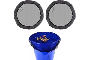 LOREC 2 Stück Regentonnen Netz, 80CM Regentonne Abdeckung mit Zugkordel Verstellbares Regentonnennetz Wetterbeständiger Mückenschutz Regentonne Schutzabdeckung Schutz vor Laub Stechmücken Insekt