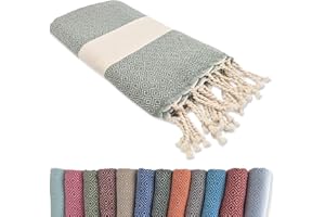 FLORA FURORA Fouta Ręcznik & Koc: 100 x 200 cm duży kompaktowy, długi lekki cienki, bawełna | ręcznik plażowy wiszący, koc piknikowy, hammam ręcznik sauna ręcznik, deco sofa żywy koc, panie mężczyźni