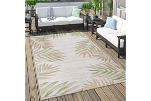 Paco Home Alfombra Exterior Terraza Balcón Pastel Diseño Palmeras, tamaño:80x150 cm, Color:Verde 3