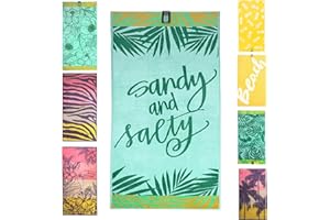 ‎JILDA-TEX jilda-tex Strandtuch 90x180 cm Badetuch Strandlaken Handtuch 100% Baumwolle Velours Frottier Pflegeleicht (Sandy & Salty)