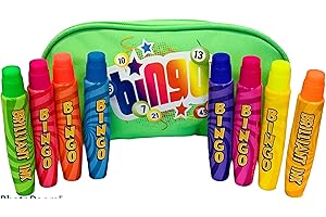 THOMAS AND ANCA Thomas & Anca Club Supplies Ltd Lot de 8 tampons de bingo avec trousse à crayons pour billets de bingo Vert 8 x 15 ml