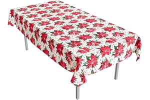 ICE TOYS Tovaglia Antimacchia con Motivo Stella di Natale sfondo bianco 230x140cm rettangolare (Natale 3, 230 x 140)