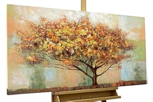 Kunstloft Quadro su tela | 100% DIPINTO A MANO | 120x60cm | Dipinto 'No Man's Land' | Foresta & Alberi | Marrone | Arte moderna