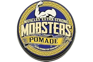 Mobsters Pomade for Men Strong Hold Water Based Deluxe Matt Finish Hair Wax Pro Salon Use Large 140ml Tin Special Edition (Muscles)…