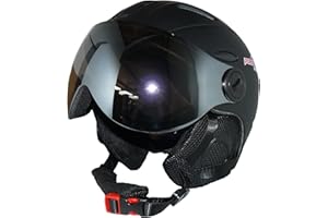 protectWEAR Ski helmet MS95 black matt with two visors folding - L
