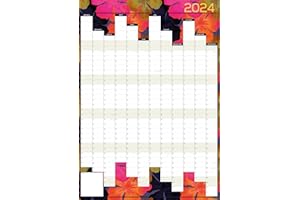 Studio Henki 2024 Wall Planner. A2 Vertical Year Planner - Bold Blooms