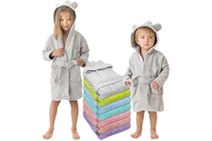 LEBENGOOD - Accappatoio Bambini adolescenti Cotone: Bambino, Bambina, 100% Cotone OEKO-TEX - 2 tasche, cintura, cappuccio